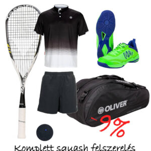 Komplett squash felszerelés | fallabda ütő, nadrág, póló, táska, labda | squashuto.hu